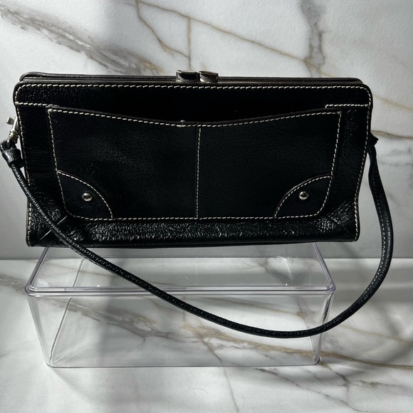 Black Anne Klein 55 leather 45 PVC - Picture 1 of 5